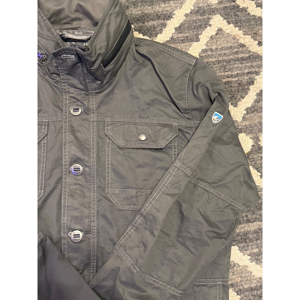 Kuhl Mens Charcoal Grey Field Jacket Medium Full Zip Snap Utility Outdoor Coat - Picture 2 of 9